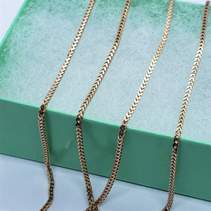 Authentic 14K Solid Rose Gold 1mm Franco Chain Necklace