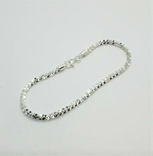 Load image into Gallery viewer, 925 Sterling Silver 2mm Sparkle Rock Bracelet Necklace Chain
