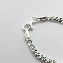 Load image into Gallery viewer, 925 Sterling Silver 2mm Sparkle Rock Bracelet Necklace Chain
