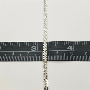 925 Sterling Silver 2mm Sparkle Rock Bracelet Necklace Chain