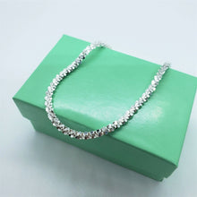 Load image into Gallery viewer, 925 Sterling Silver 2mm Sparkle Rock Bracelet Necklace Chain
