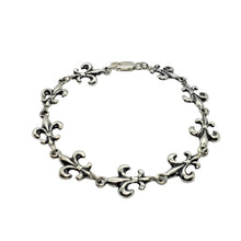 Load image into Gallery viewer, 925 Sterling Silver Fleur De Lis French Lily Bracelet Chain
