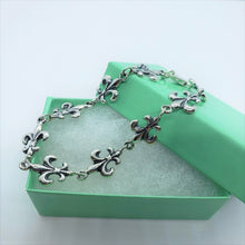 Load image into Gallery viewer, 925 Sterling Silver Fleur De Lis French Lily Bracelet Chain
