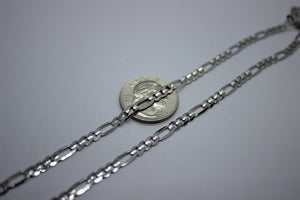 Authentic 10K Solid White Gold Figaro Necklace Bracelet Chain