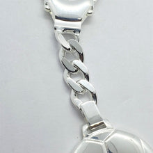 Load image into Gallery viewer, 925 Sterling Silver Soccer Ball Football Keychain Keyring
