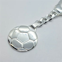 Load image into Gallery viewer, 925 Sterling Silver Soccer Ball Football Keychain Keyring
