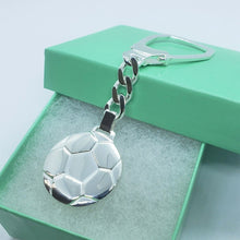 Load image into Gallery viewer, 925 Sterling Silver Soccer Ball Football Keychain Keyring
