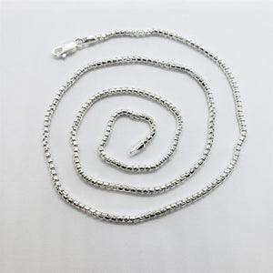 925 Sterling Silver Round Box 2mm Necklace Chain