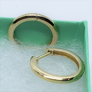 14K Yellow White Rose Gold Round Huggies Earrings