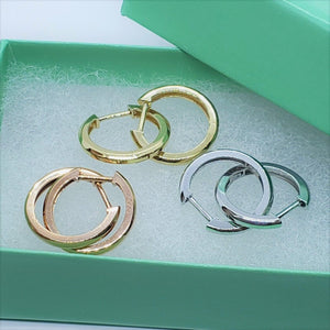 14K Yellow White Rose Gold Round Huggies Earrings