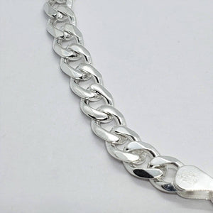 925 Sterling Silver Sideways Cross with Curb Link Chain Bracelet