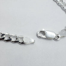 Load image into Gallery viewer, 925 Sterling Silver Sideways Cross with Curb Link Chain Bracelet
