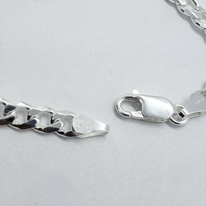 925 Sterling Silver Sideways Cross with Curb Link Chain Bracelet