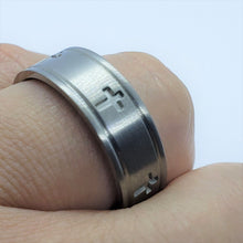 Load image into Gallery viewer, Titanium Wedding Band Ring with Cross Carving 8mm
