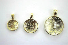 Load image into Gallery viewer, 10K Yellow White Gold Globe Diamond Cut Pendant
