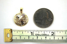 Load image into Gallery viewer, 10K Yellow White Gold Globe Diamond Cut Pendant
