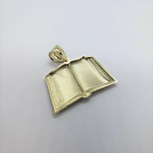 10K Yellow Gold Bible Book Pendant