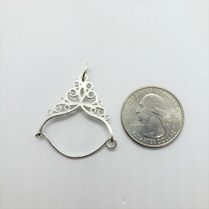 925 Sterling Silver Large Charm Holder Pendant