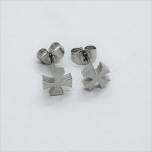 Load image into Gallery viewer, Stainless Steel Small Maltese Cross Stud Earrings
