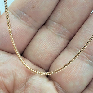 Authentic 14K Solid Rose Gold 1mm Franco Chain Necklace