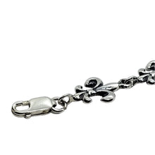 Load image into Gallery viewer, 925 Sterling Silver Fleur De Lis French Lily Bracelet Chain
