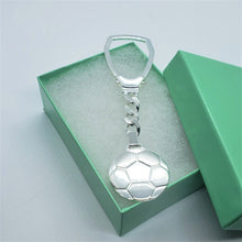 Load image into Gallery viewer, 925 Sterling Silver Soccer Ball Football Keychain Keyring
