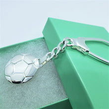 Load image into Gallery viewer, 925 Sterling Silver Soccer Ball Football Keychain Keyring
