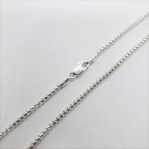 925 Sterling Silver Round Box 2mm Necklace Chain