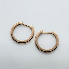 Load image into Gallery viewer, 14K Yellow White Rose Gold Round Huggies Earrings
