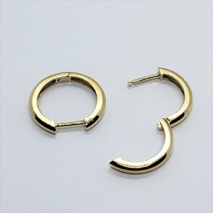 14K Yellow White Rose Gold Round Huggies Earrings