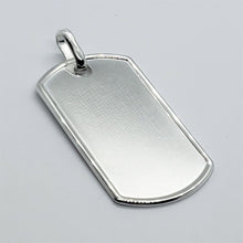 Load image into Gallery viewer, 925 Sterling Silver Raised Border Polished Dog Tag Pendant
