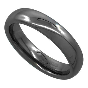 Tungsten Carbide Plain Smooth Domed Mirror Polish Finish Wedding 5mm Band Ring