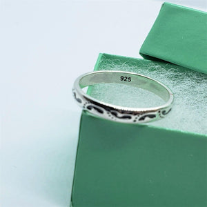 925 Sterling Silver Footprints Stackable Ring