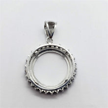 Load image into Gallery viewer, 925 Sterling Silver Quarter Dollar Coin Halo with Black White CZ Bezel
