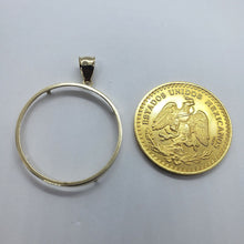 Load image into Gallery viewer, 14K Solid Yellow Gold Coin Edge Holder Bezel 38.2mm Pendant
