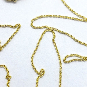 14K Solid Yellow Gold Cable Link 0.75mm Chain Necklace