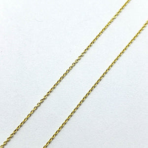 14K Solid Yellow Gold Cable Link 0.75mm Chain Necklace