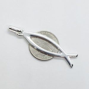 925 Sterling Silver Ichthys Christian Fish Pendant