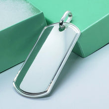 Load image into Gallery viewer, 925 Sterling Silver Raised Border Polished Dog Tag Pendant
