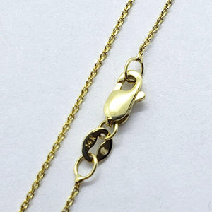 14K Solid Gold Boston Link Necklace Chain Yellow White Rose Gold 0.9mm