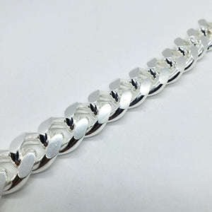 925 Sterling Silver Miami Cuban Link Bracelet Chain Domed Surface 18mm