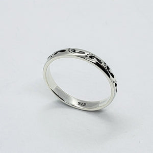 925 Sterling Silver Footprints Stackable Ring