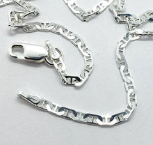 Load image into Gallery viewer, 925 Sterling Silver 3.7mm Flat Mariner Link Bracelet Necklace Chain
