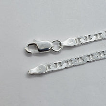 Load image into Gallery viewer, 925 Sterling Silver 3.7mm Flat Mariner Link Bracelet Necklace Chain
