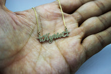 Load image into Gallery viewer, 14K Solid Yellow Gold Personalized Custom Name Pendant Charm Cross with/without chain
