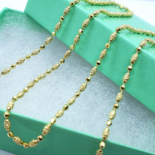 Load image into Gallery viewer, 14K Solid Yellow Gold D/C 2mm Bead Necklace Chain
