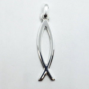 925 Sterling Silver Ichthys Christian Fish Pendant