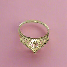 Load image into Gallery viewer, 10K 14K Solid Yellow Gold Point Crown Sweet 15 Quinceañera Ring with CZ
