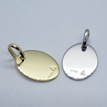 Load image into Gallery viewer, 14K Yellow White Gold Plain Oval Dog Tag Pendant
