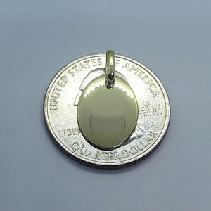 14K Yellow White Gold Plain Oval Dog Tag Pendant